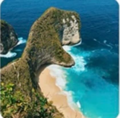 A cliff above turquoise water