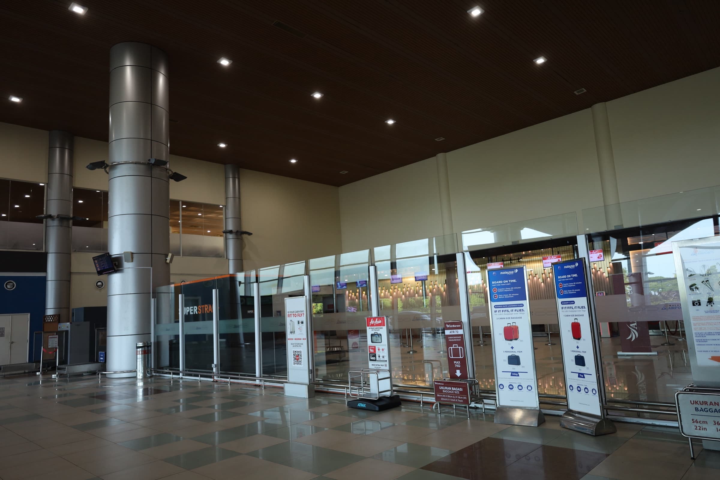 A traveller at an airport departure gate